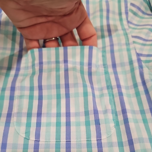 Class Club Blue and Green Casual Button Down Shirt - Picture 6 of 7